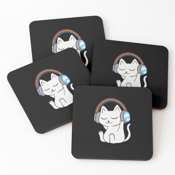 Item preview, Cat Rainbow Headphones designed and sold by coffeeman.