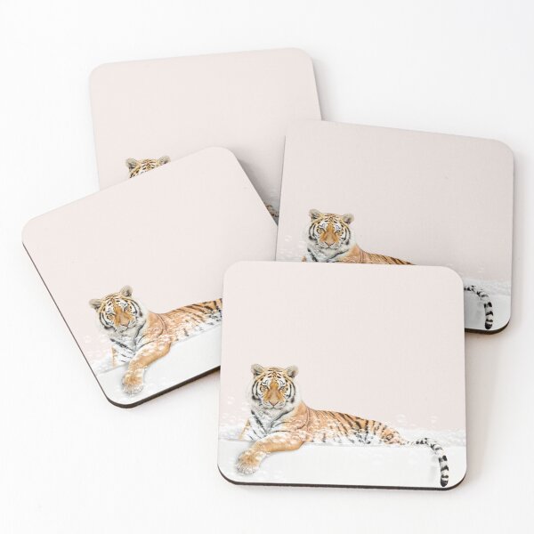 Item preview, Tiger in Bathtub Pink Print, Tiger Bathing, Animals in Bathtub Art by Synplus designed and sold by synplus.