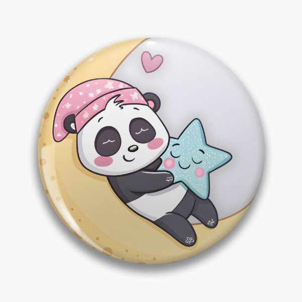 Artikelvorschau, Kawaii Panda auf dem Mond mit rosa Hut und Stern entworfen und verkauft von EpicPuzzles.