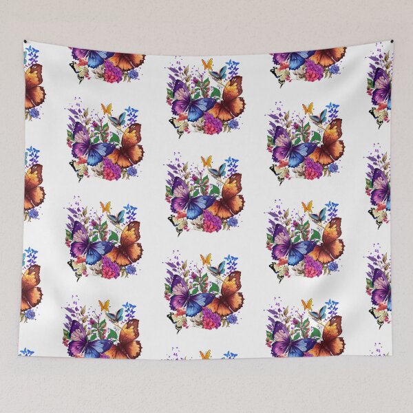Item preview, Jardín de mariposas colorido: diseño floral natural y estético designed and sold by Fanatic Nerd.