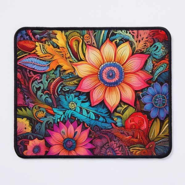 Item preview, Trippy Floral Bliss – Vivid Colorful Yoga Flower Pattern designed and sold by CattlettArt.