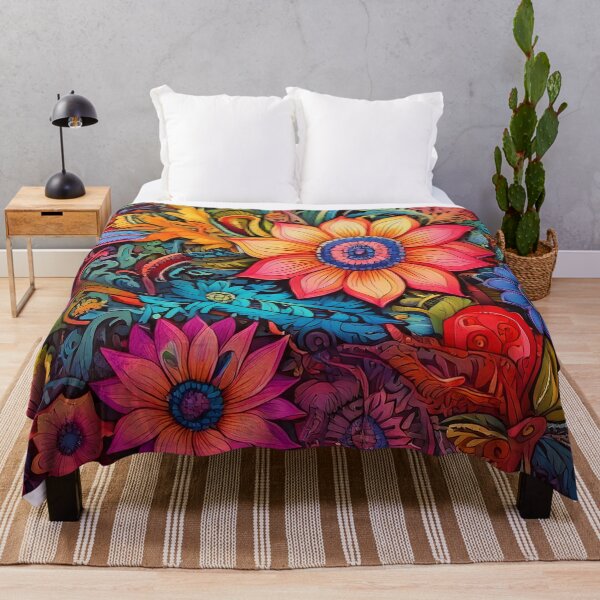 Item preview, Trippy Floral Bliss – Vivid Colorful Yoga Flower Pattern designed and sold by CattlettArt.