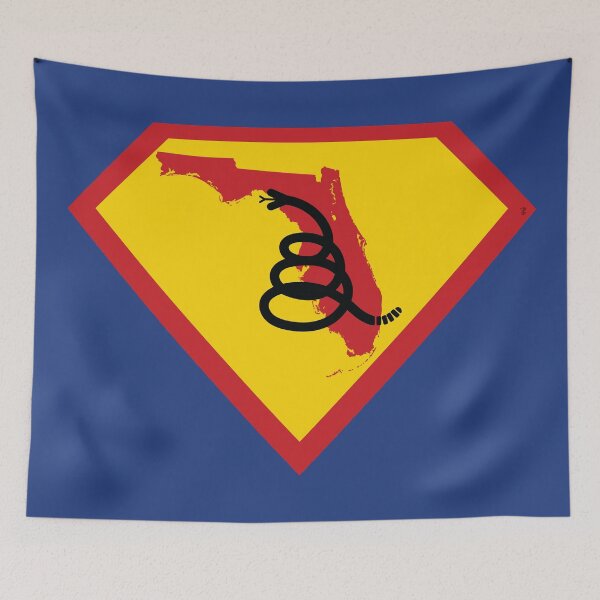 Item preview, FLORIDIAN  SHIELD - Freedom Is The Superpower - Modern Gadsden Snake Flag - Dont Tread On Me SUPERHERO FLORIDA design designed and sold by pelagio.