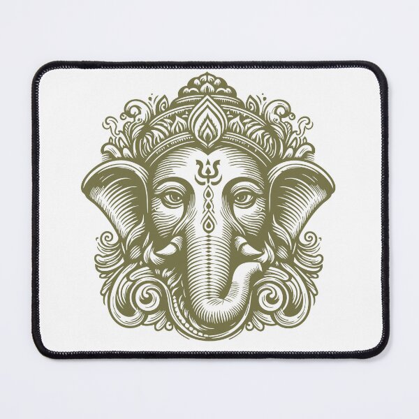 Item preview, Ganesha head - woodcut style designed and sold by ZOXOFO.