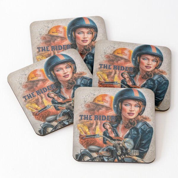 Item preview, The Rider - Vintage Art of Biker Woman with Helmet  designed and sold by Vicky021.