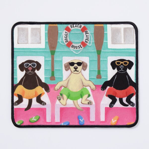 Item preview, Beach House Labrador Boys Painting designed and sold by HappyLabradors.