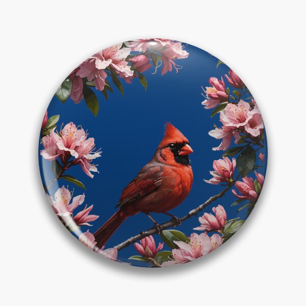 Item preview, Cute Cardinal Bird And Pink Flowers designed and sold by taiche.