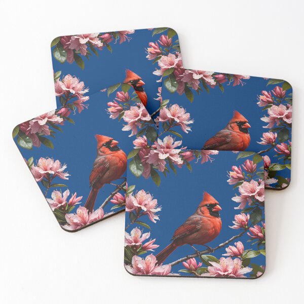 Item preview, Cute Cardinal Bird And Pink Flowers designed and sold by taiche.