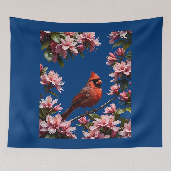 Item preview, Cute Cardinal Bird And Pink Flowers designed and sold by taiche.