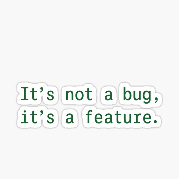 Artikel-Vorschau von Es ist kein Fehler, es ist ein Feature – Dev Humor Terminal Art, designt und verkauft von Appventis.
