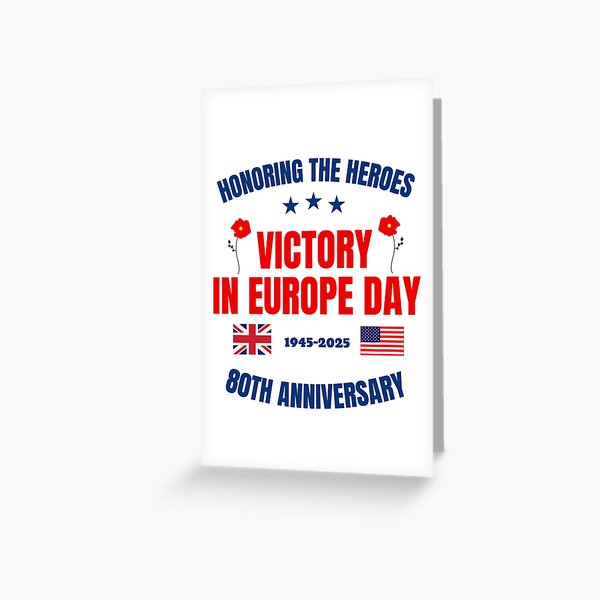 Item preview, VE day 80th anniversary 2025 USA and British Flag designed and sold by Minimalismat.
