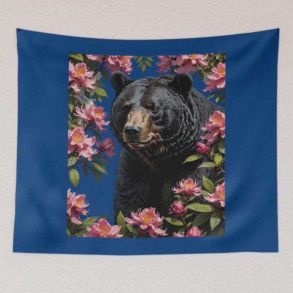 Item preview, West Virginian Bear And Pink Flowers designed and sold by taiche.