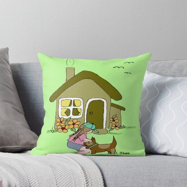 Item preview, Cottage Life Dog Girl Illustration designed and sold by Jaana Day.