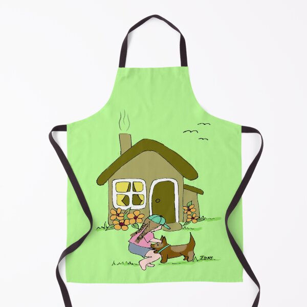 Item preview, Cottage Life Dog Girl Illustration designed and sold by Jaana Day.