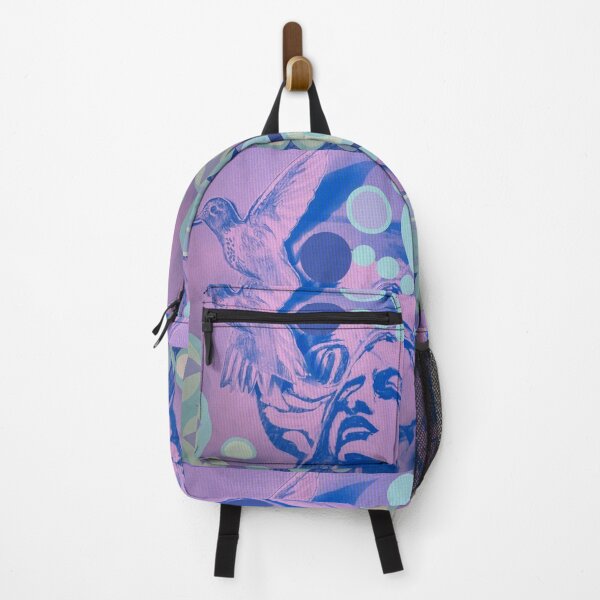 Item preview, Young lady surrounded by colorful circles and hummingbird, designed and sold by Dustydesert1.