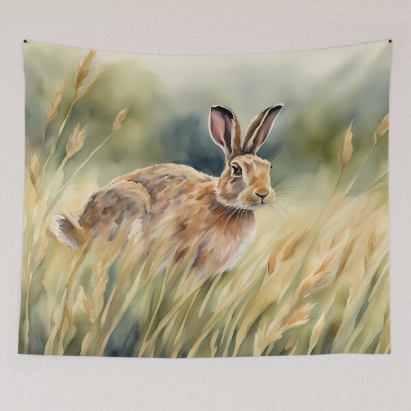 Item preview, Hare on Field designed and sold by CalmnessbyChoice.