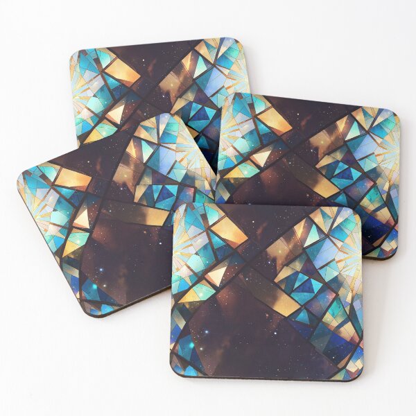 Item preview, Stained Glass Design With Vivid Colors and Cosmic Background designed and sold by CoolPixels.