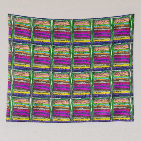 Item preview, Unusual,Brightly Multicoloured  Wavey Lines With Thicker Coloured Lines. designed and sold by PodmenikArt.