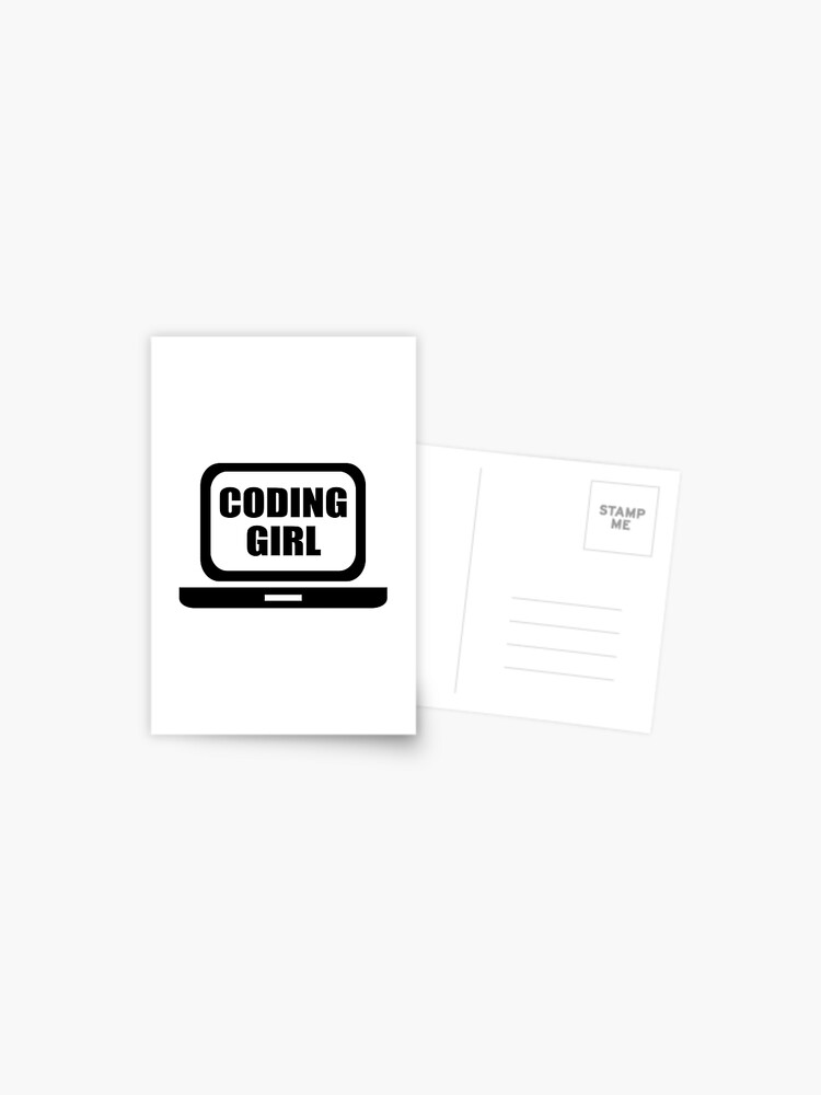 Thumbnail 1 of 2, Postcard, Coding Girl designed and sold by KeepOnCoding.
