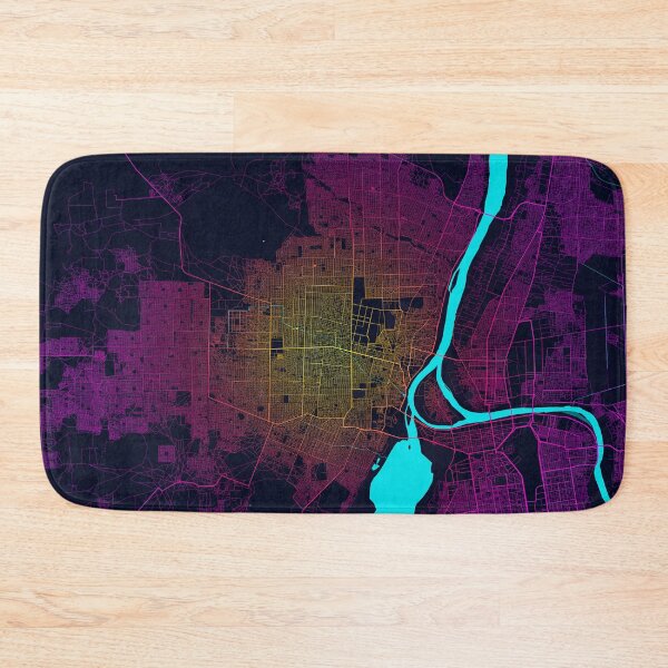 Item preview, Omdurman City Map of Sudan - Neon designed and sold by deMAP.