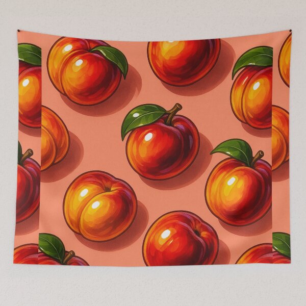 Item preview, Peach Fruit Kawaii Print – Cute Softcore Aesthetic Peachy Art for Natural Vegan Living & Retro Style designed and sold by Bored Duck.