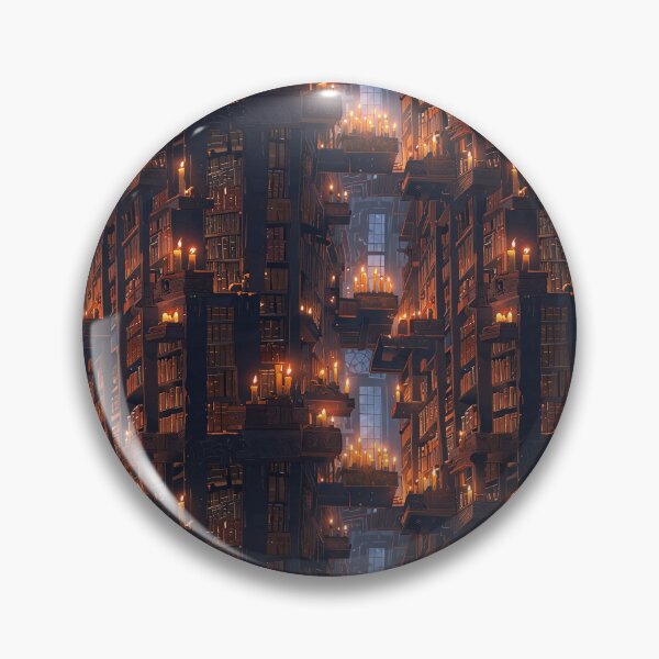 Item preview, Candlelit Library With Tall Bookcases and Mystical Ambiance designed and sold by CoolPixels.