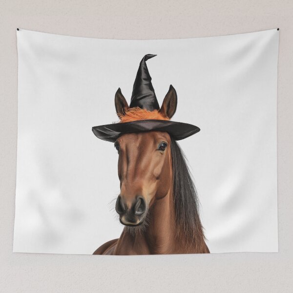 Item preview, Horse Wearing Halloween Witch Hat designed and sold by LazyOwlStore.