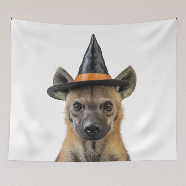 Item preview, Hyena Wearing Halloween Witch Hat designed and sold by LazyOwlStore.