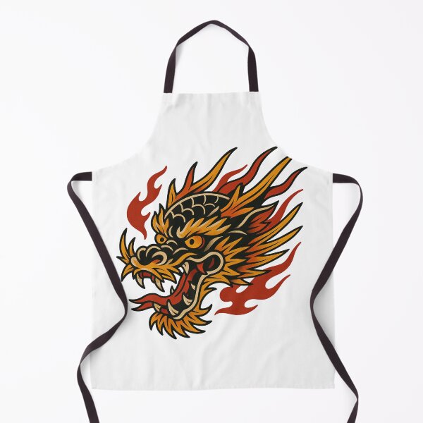 Item preview, Flaming Dragon Head – Traditional Tattoo Style designed and sold by PrintaZaur.