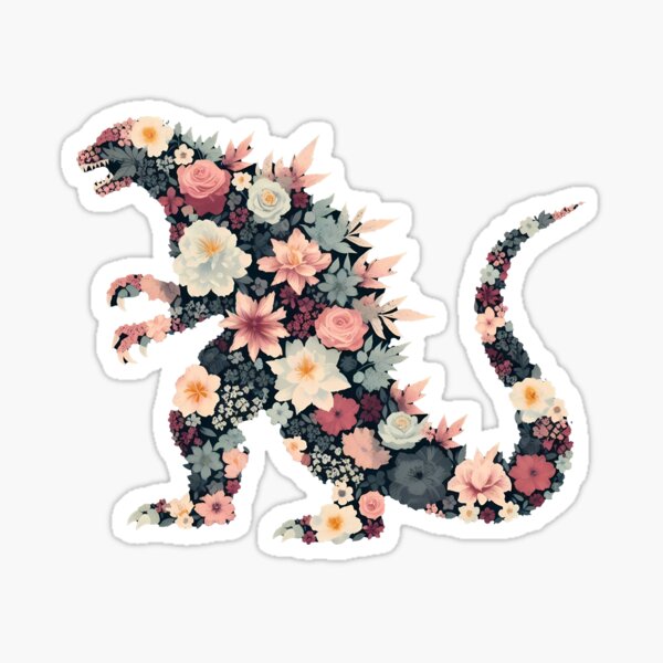 Vista previa del artículo con la obra «Arte floral de Godzilla», diseñado y vendido por BombShop36.