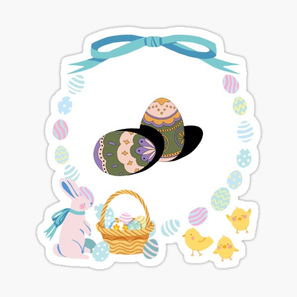 Item preview, easter bunny rabbit cute bunny easter sticker spring pastel happy easter kawaii bunny ears egg hunt easter basket adorable holiday springtime designed and sold by Amaya1Designs.