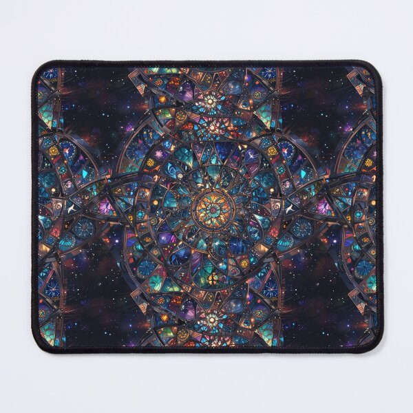 Item preview, Colorful Stained Glass With Cosmic Patterns and Celestial Accents designed and sold by CoolPixels.