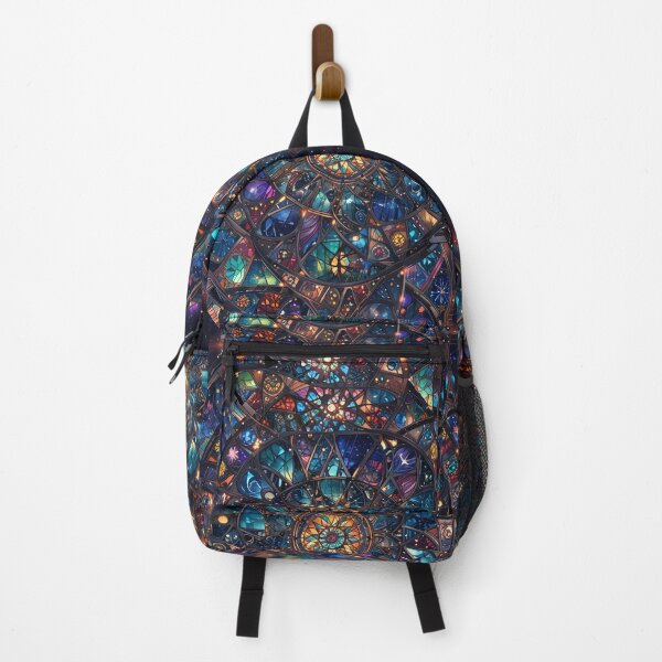 Item preview, Colorful Stained Glass With Cosmic Patterns and Celestial Accents designed and sold by CoolPixels.