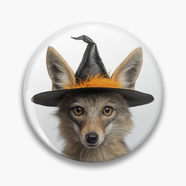 Item preview, Jackal Wearing Halloween Witch Hat designed and sold by LazyOwlStore.