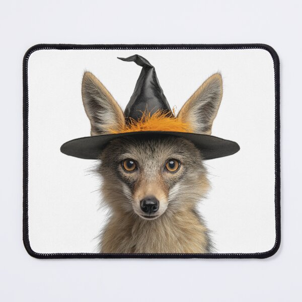 Item preview, Jackal Wearing Halloween Witch Hat designed and sold by LazyOwlStore.