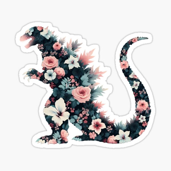Vista previa del artículo con la obra «Arte floral de Godzilla», diseñado y vendido por BombShop36.