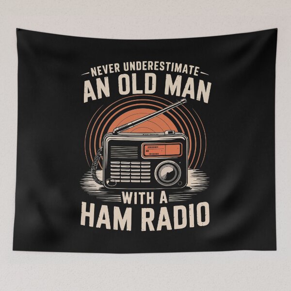 Item preview, Never Underestimate An Old Man With A Ham Radio designed and sold by mybegoniatee.