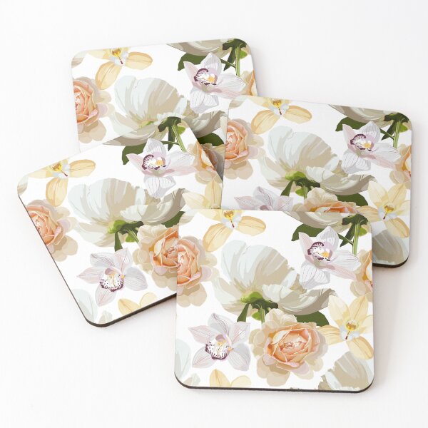 Item preview, Elegant floral pattern with hand draw daisy camomile, roses, lily flowers and leaves.  designed and sold by MatyKotiv.