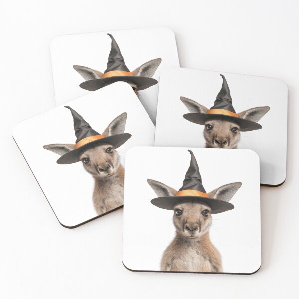 Item preview, Kangaroo Wearing Halloween Witch Hat designed and sold by LazyOwlStore.