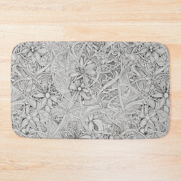 Item preview, Intricate Black and White Floral Pattern with Doodle Art Details designed and sold by CoolPixels.