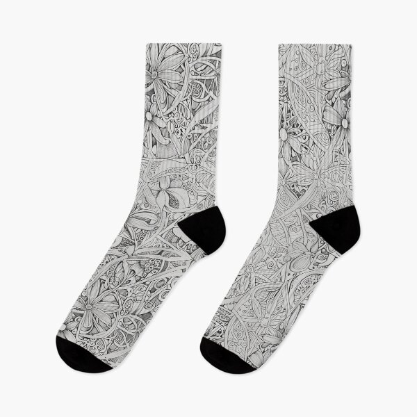 Item preview, Intricate Black and White Floral Pattern with Doodle Art Details designed and sold by CoolPixels.