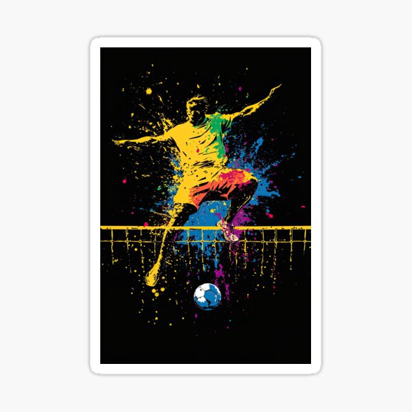 Item preview, Neon Athlete Leaping High With Intense Paint Energy designed and sold by Piotrek0001.