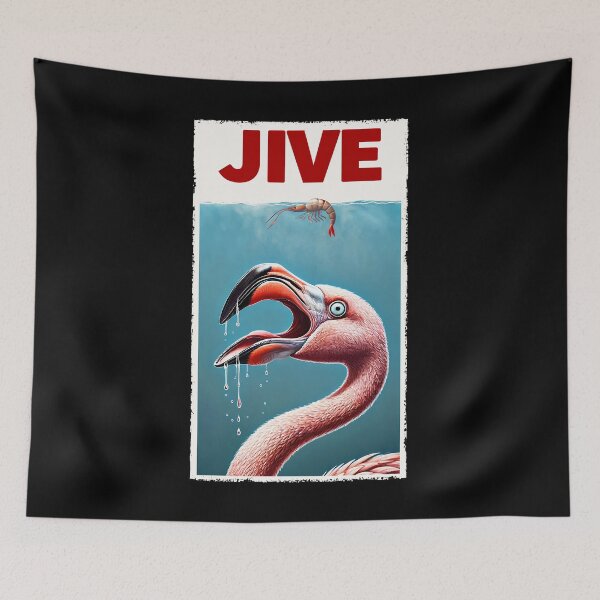 Item preview, Funny Flamingo and Shrimp Parody Jive Flamingo Lover designed and sold by Kimberley King Art  King Art.