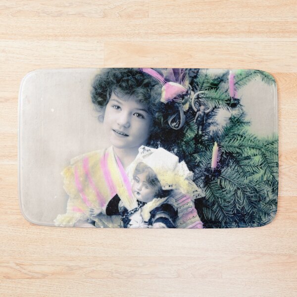 Item preview, Vintage Joyeux Noël Christmas Postcard with Girl and Doll designed and sold by CASturgill.