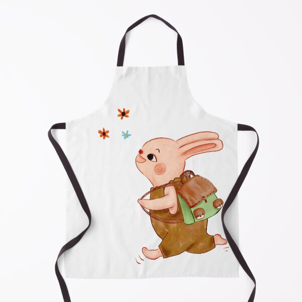 Item preview, Happy cute rabbit running with backpack, cute cartoon rabbit kids designed and sold by Annyillustrate.