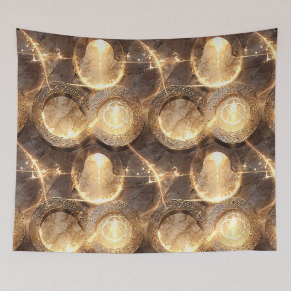 Item preview, Stone Ornate Circular Designs with Enchanted Glowing Elements designed and sold by CoolPixels.