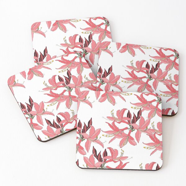 Item preview, Seamless pattern with hand drawn simple colored rhododendron flowers. designed and sold by MatyKotiv.