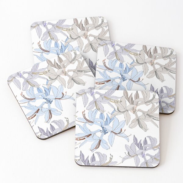 Item preview, Seamless pattern with hand drawn simple colored rhododendron flowers. designed and sold by MatyKotiv.
