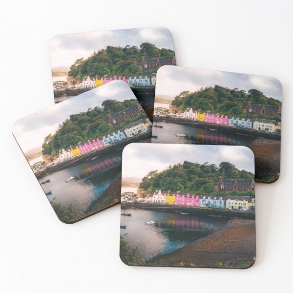 Item preview, Colorful Houses of Portree Harbour – Isle of Skye Coastal Photography designed and sold by Droneratravels.