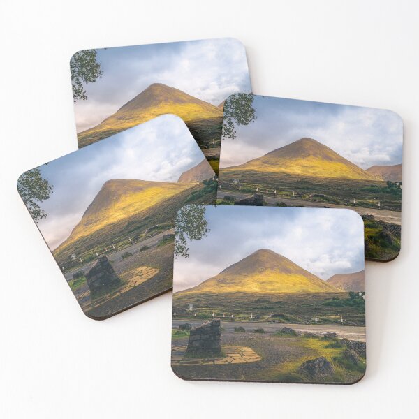 Item preview, Golden Mountain at Sunset – Scottish Highlands Landscape Photography designed and sold by Droneratravels.